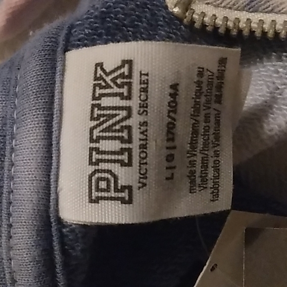 VS VICTORIAS SECRET PINK PREMIUM  QUARTER ZIP SWEATER JACKET TIE DYE Sz L - Picture 8 of 8